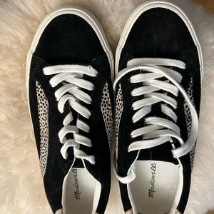 Madewell suede sneakers with leopard print